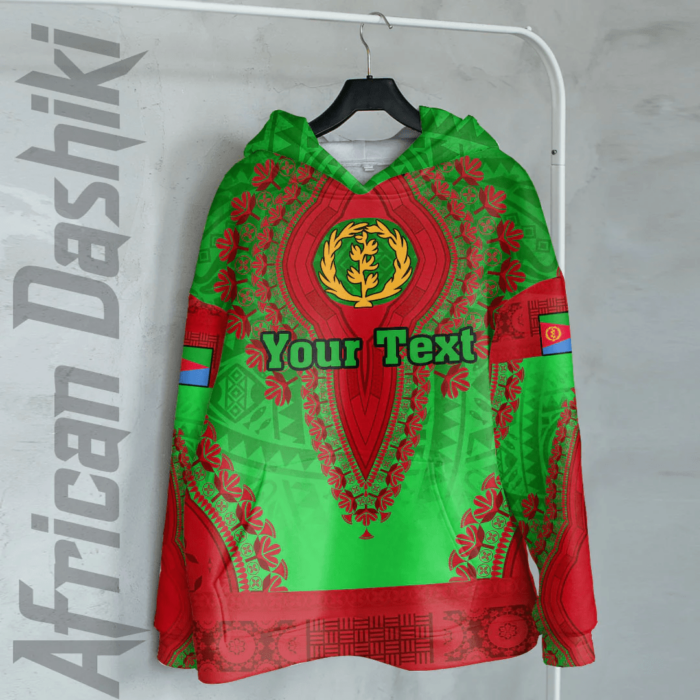 African Hoodie – (Custom) Africa Eritrea Green Version Hoodie Vintage African Dashiki Hoodie