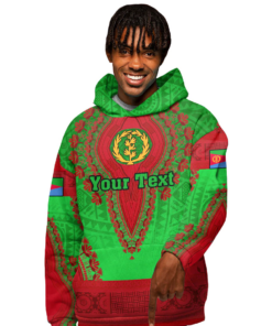 African Hoodie - (Custom) Africa Eritrea Green Version Hoodie Vintage African Dashiki Hoodie