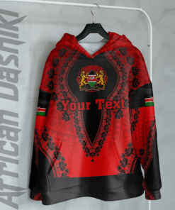 African Hoodie – (Custom) Africa Kenya Red Version Hoodie Vintage...