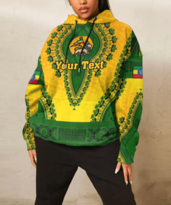African Hoodie - (Custom) Africa Ethiopia Yellow Version Hoodie Vintage African Dashiki Hoodie