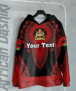 African Hoodie – (Custom) Africa Malawi Black Version Hoodie Vintage...