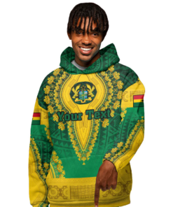 African Hoodie - (Custom) Africa Ghana Green Version Hoodie Vintage African Dashiki Hoodie