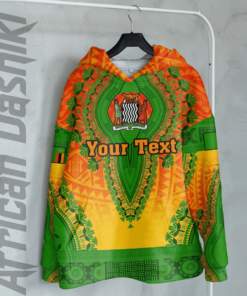 African Hoodie – (Custom) Africa Zambia Orange Version Hoodie Vintage...