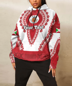 African Hoodie - (Custom) Africa Burundi White-Verison Hoodie Vintage African Dashiki Hoodie