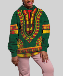 African Hoodie - Ghana Traditional Dashiki Hoodie