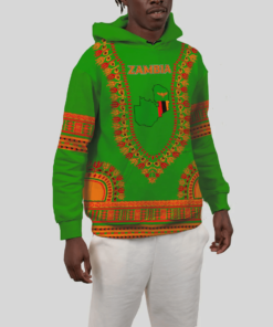 African Hoodie – Zambia Traditional Dashiki Hoodie