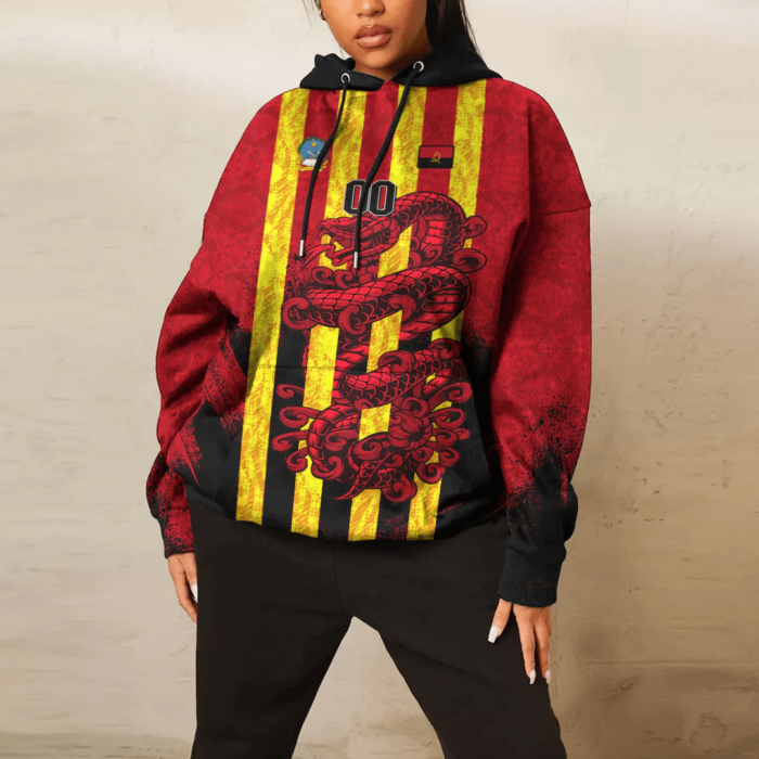 African Hoodie – (Custom) Africa Angola T-Shirt Snake Jersey Hoodie