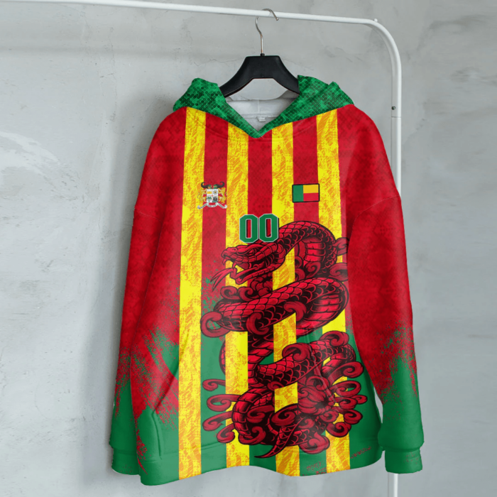 African Hoodie – (Custom) Africa Benin Red Version T-Shirt Snake Jersey Hoodie