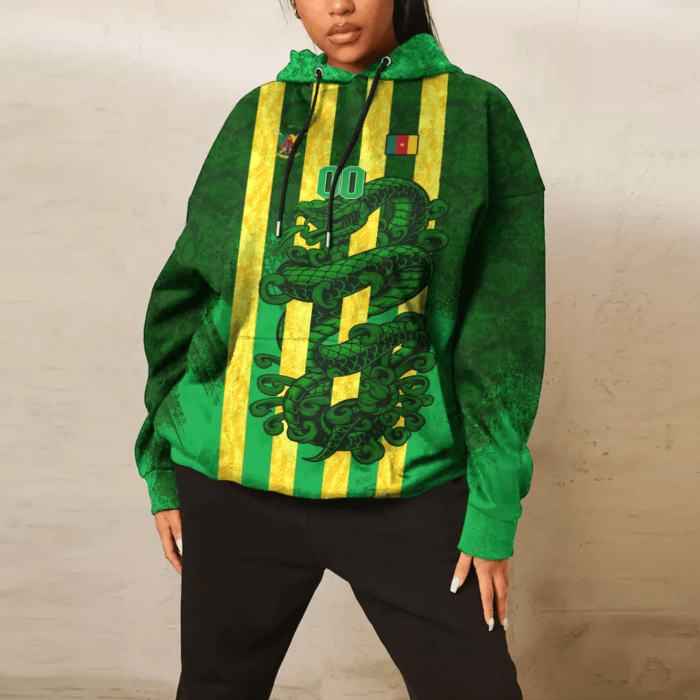 African Hoodie – (Custom) Africa Cameroon T-Shirt Snake Jersey Hoodie