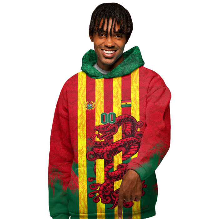 African Hoodie – (Custom) Africa Ghana Red Version T-Shirt Snake Jersey Hoodie