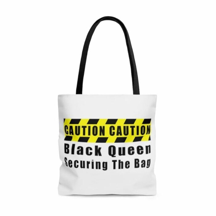 African American Tote Bag Caution Black Queen Securing The Bag