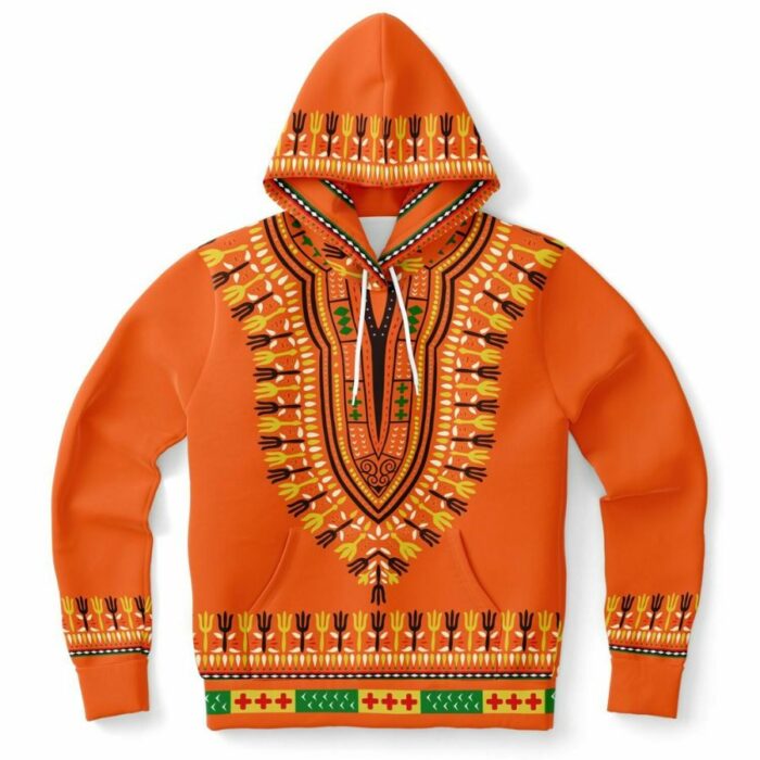 African Hoodie – Orange Dashiki Hoodie
