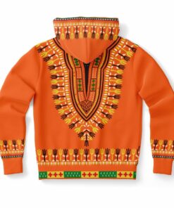 African Hoodie - Orange Dashiki Hoodie