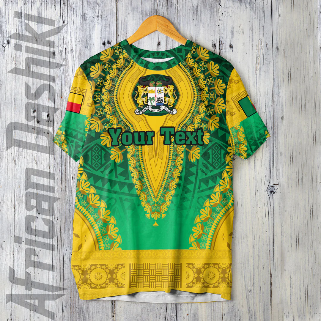 African T-shirt – Africa Clothing Benin Green Version Vintage African...