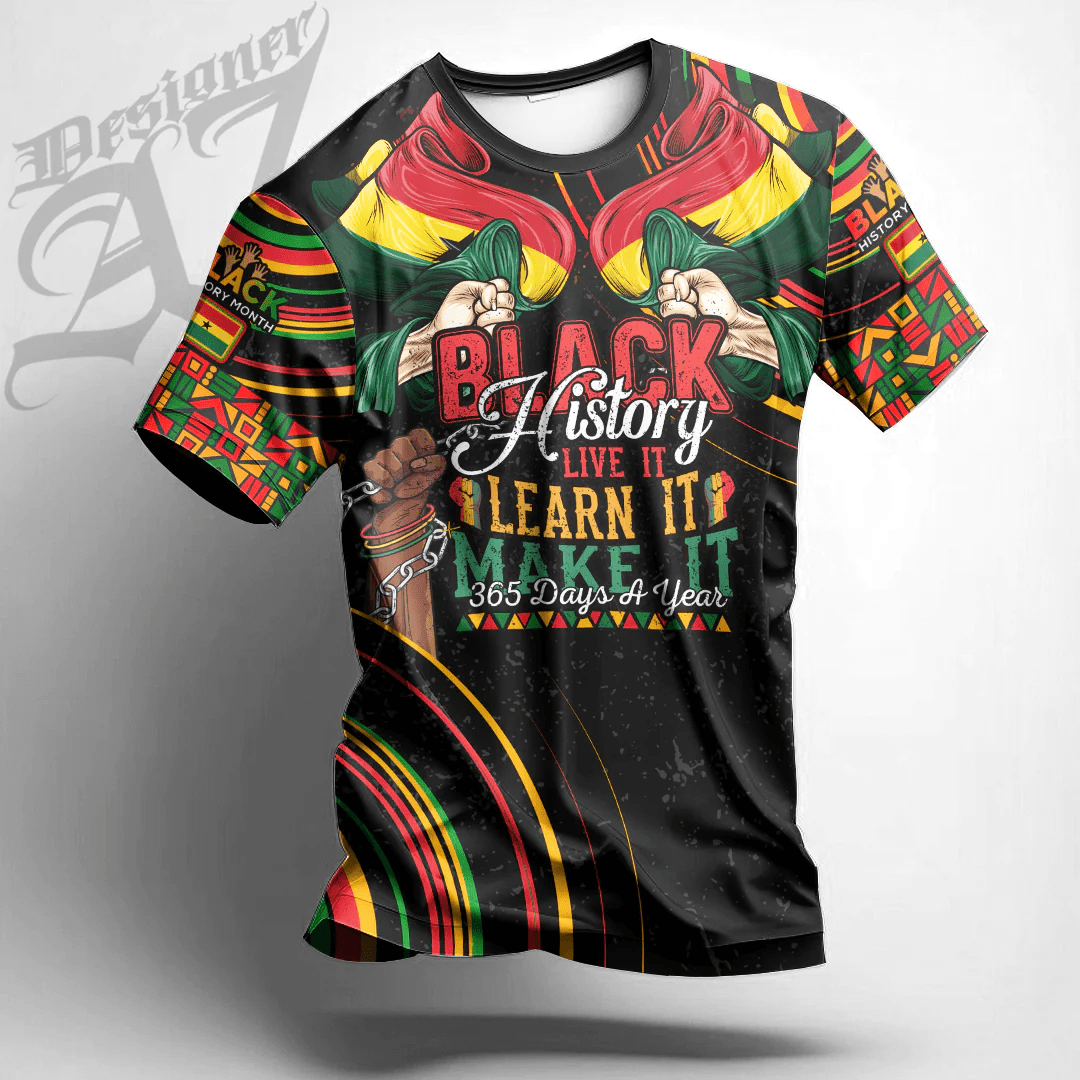 African T-shirt – Africa Clothing Ghana Black History Live it...