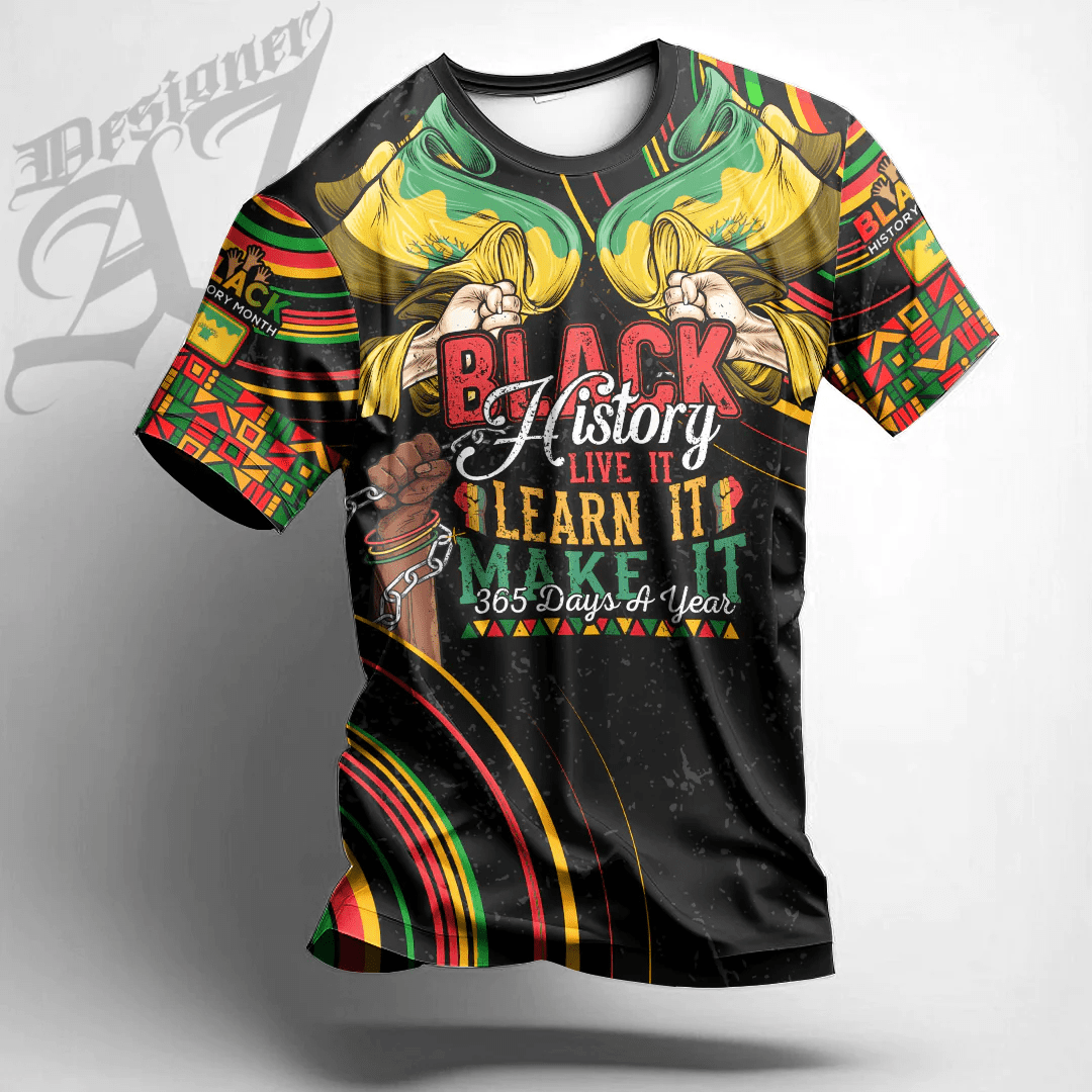 African T-shirt – Africa Clothing Somali Ethiopia National Regional State Black History Live it Learn it Make it Tee