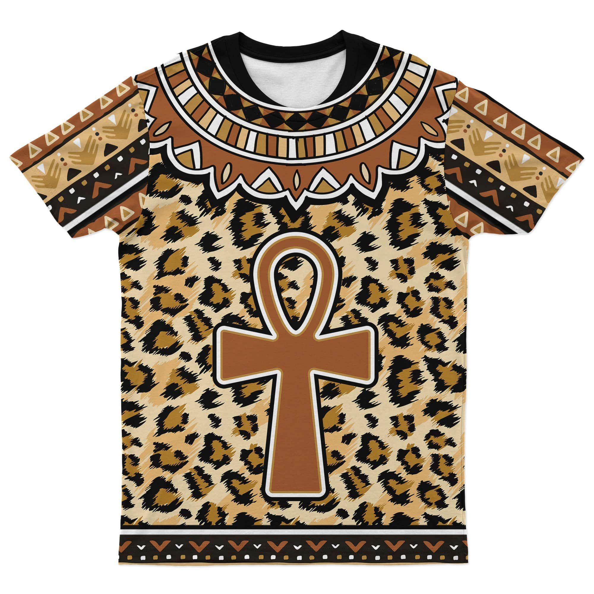 African T-shirt – African Printed Mudcloth Ankh Tee