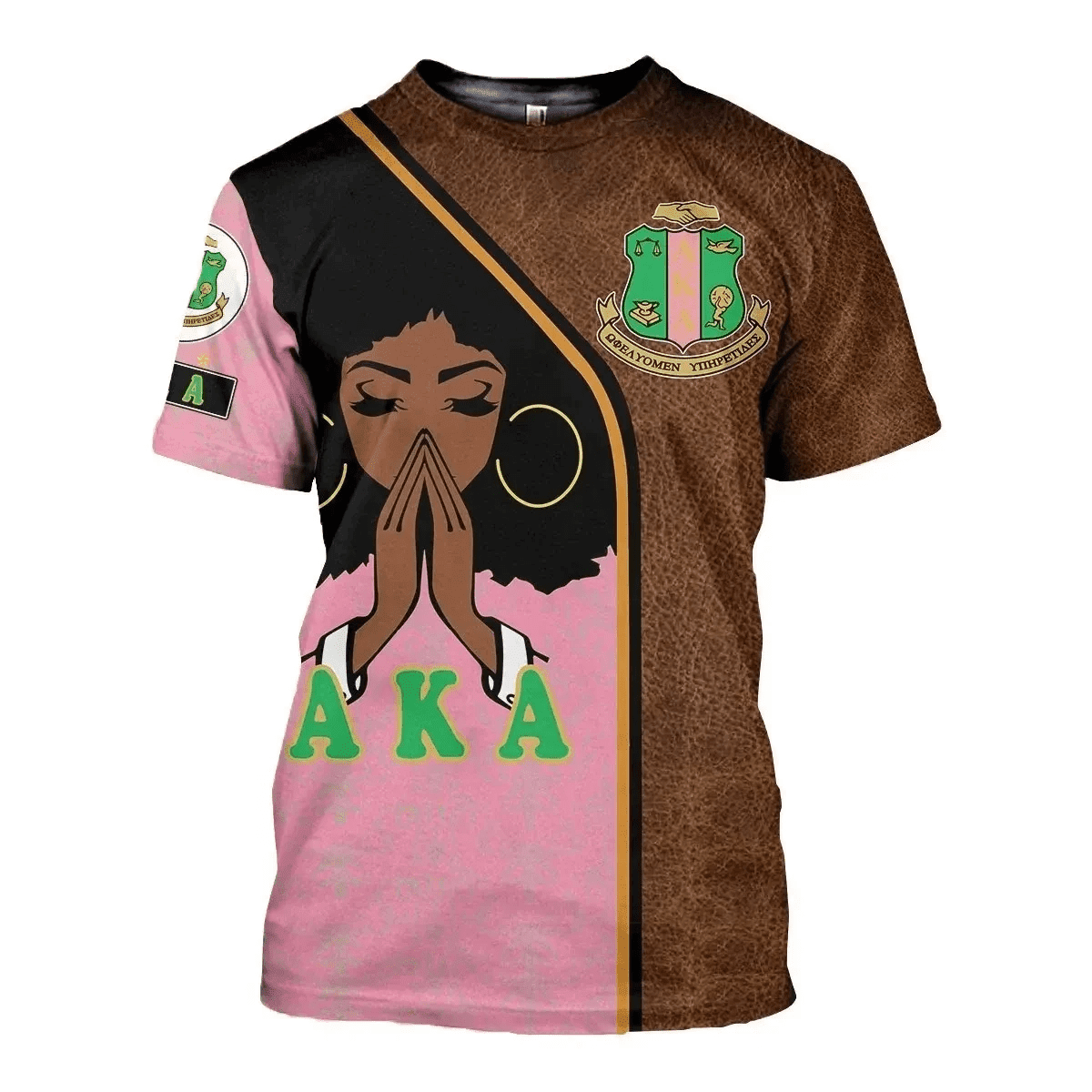 African T-shirt – AKA Sorority Faux Leather Graphic Tee