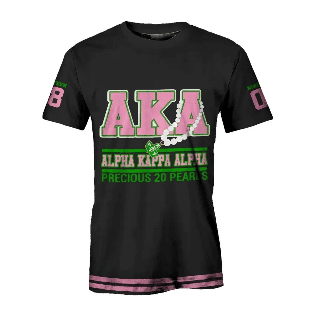 African T-shirt – AKA Sorority Pearls K.H Chucks And Pearls Tee