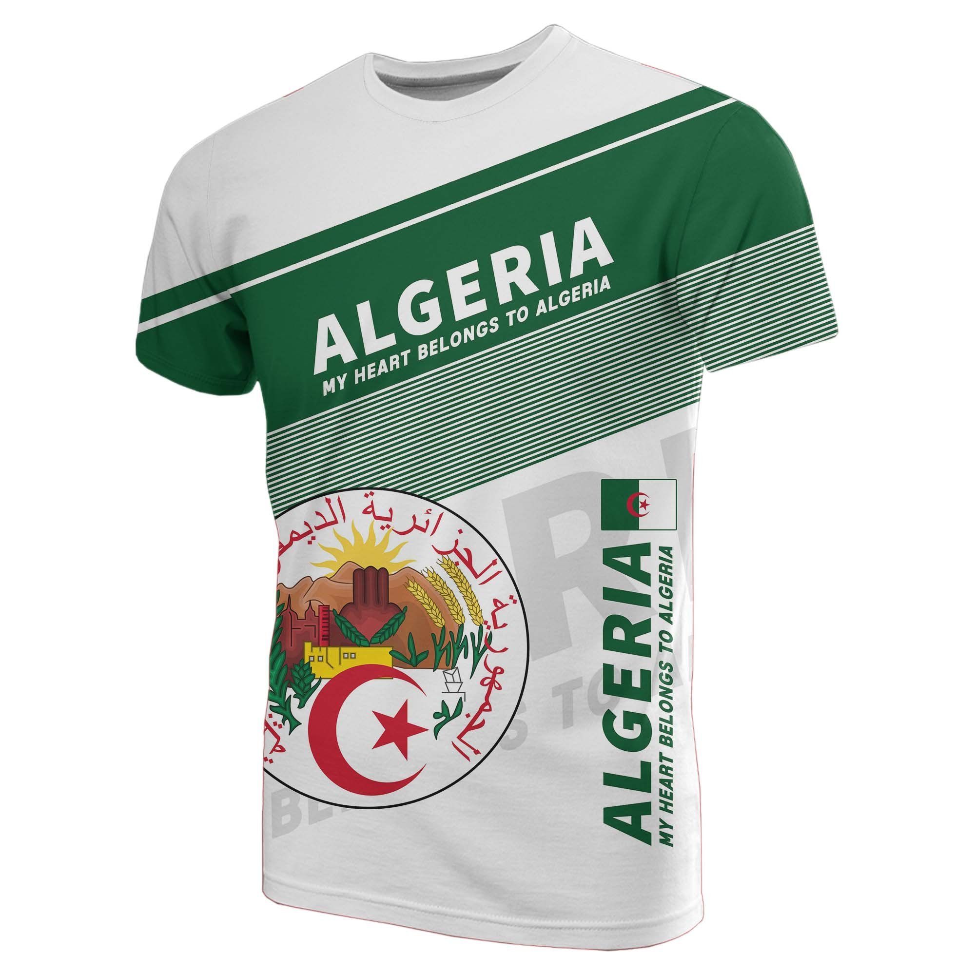 African T-shirt – Algeria Flag Motto Limited Style Tee