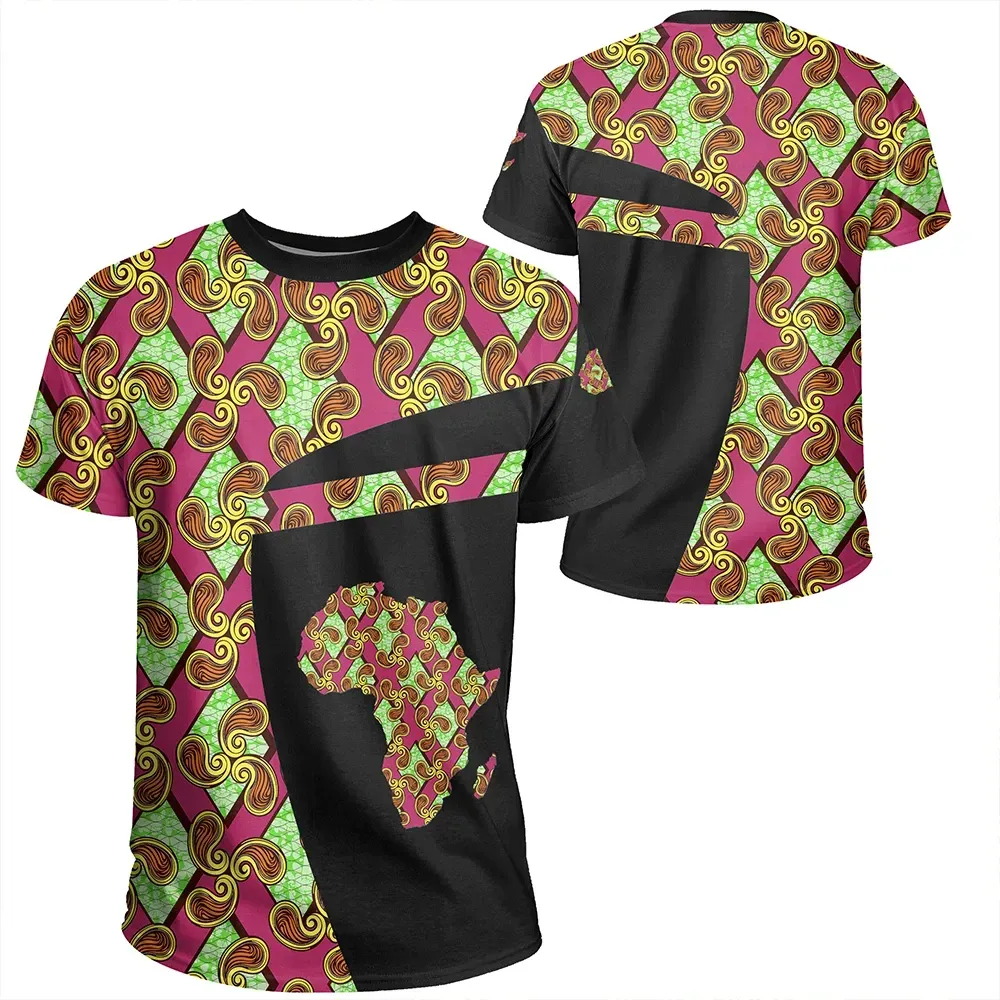 African T-shirt – Ankara Cloth Chain Riddle Sport Style Tee