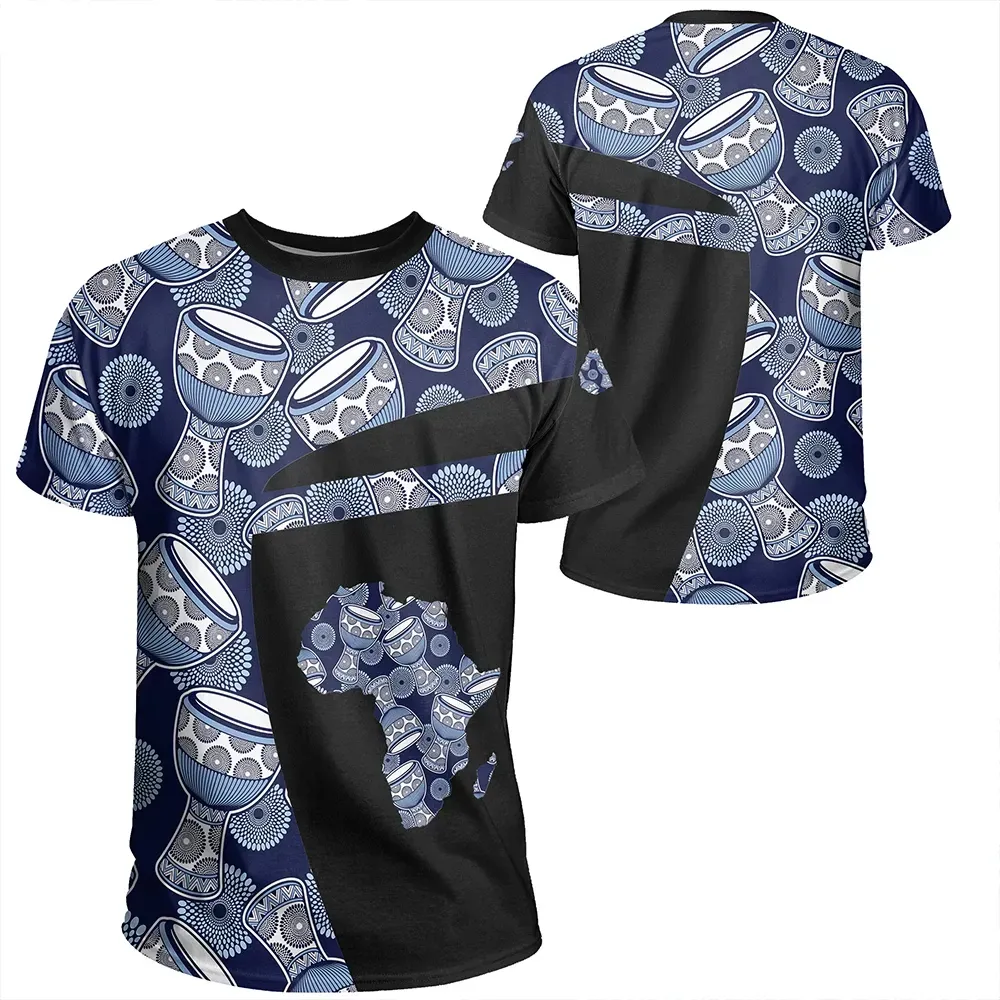 African T-shirt – Ankara Cloth Djembe Sport Style Tee