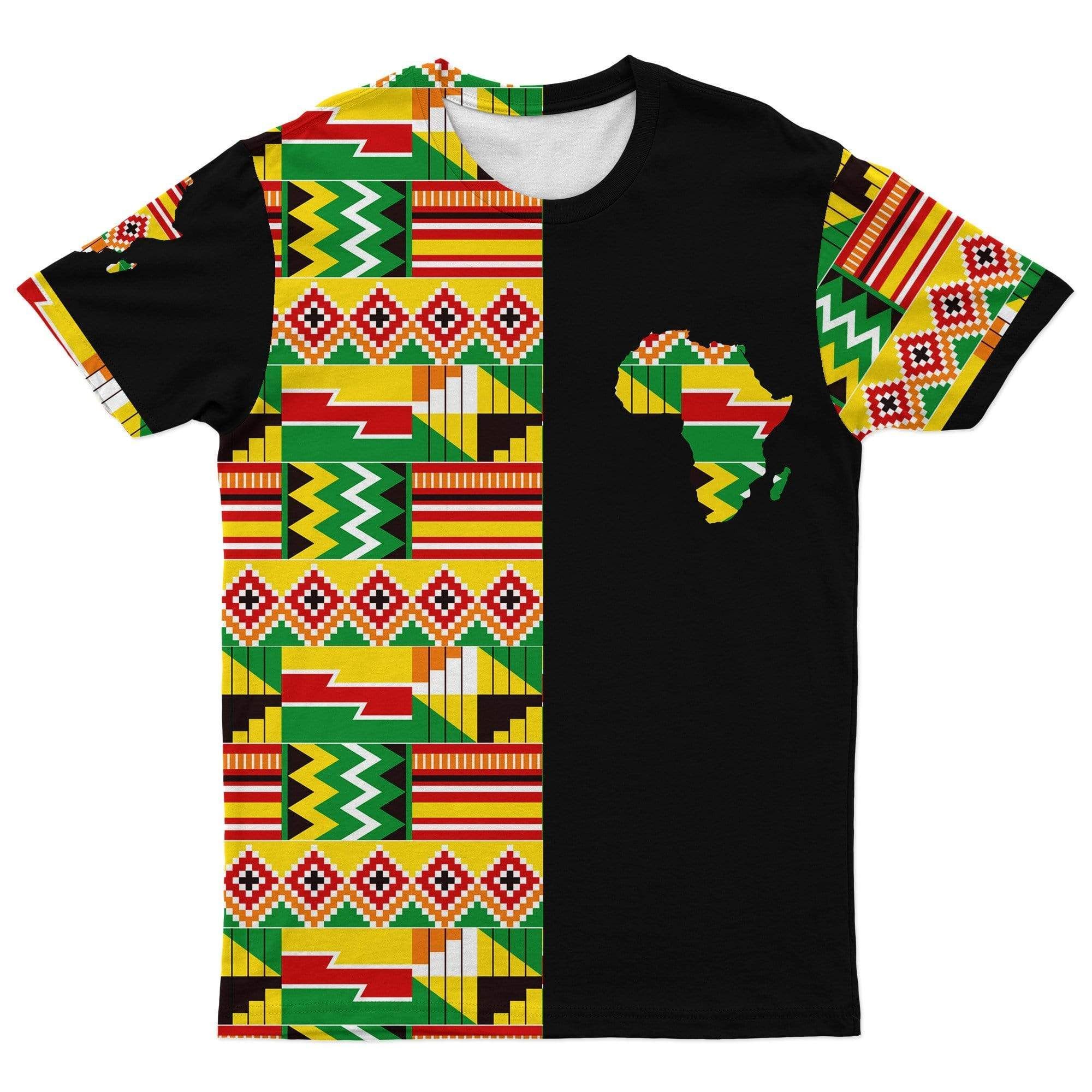 African T-shirt – Ankara Kente Map Tee