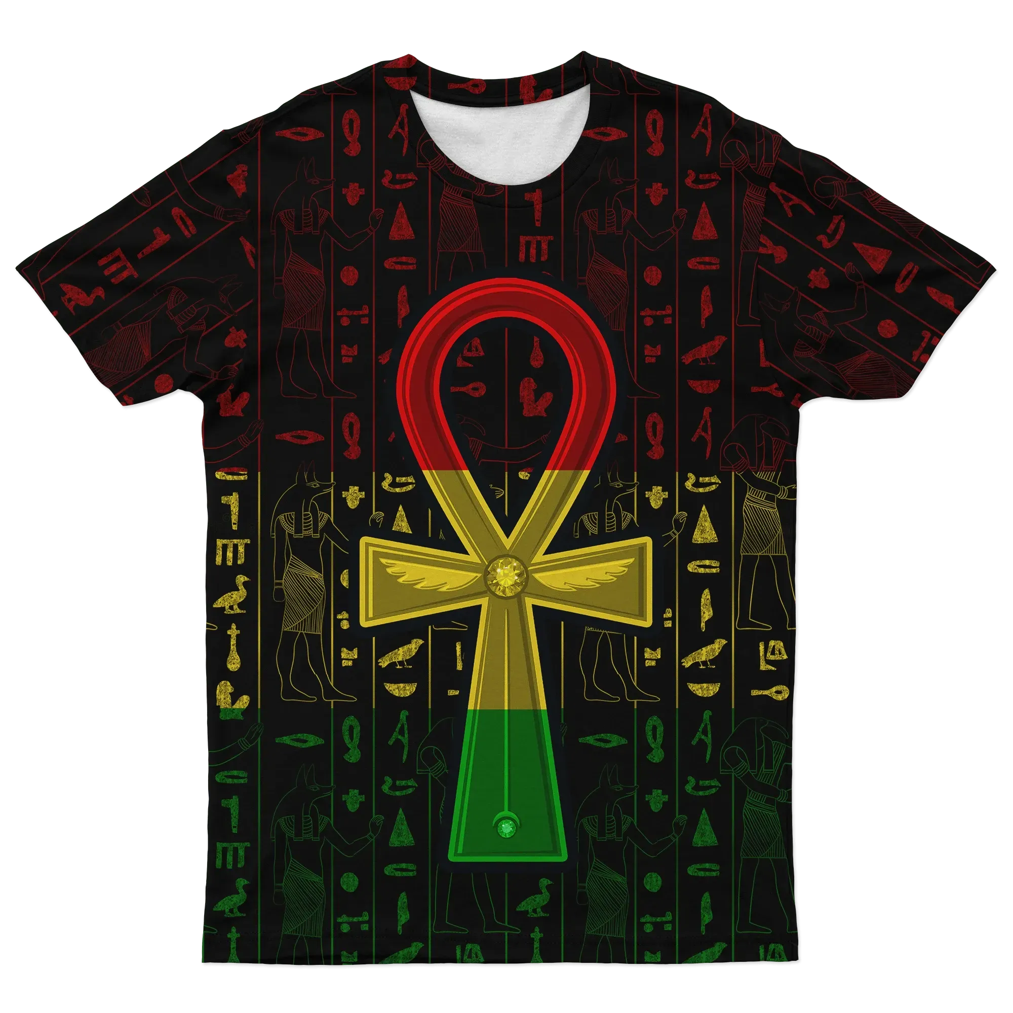 African T-shirt – Ankh Rasta 2 Tee