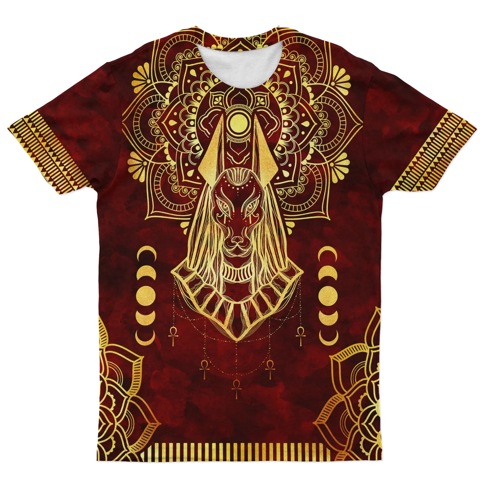 African T-shirt – Anubis Pattern In Red Tee