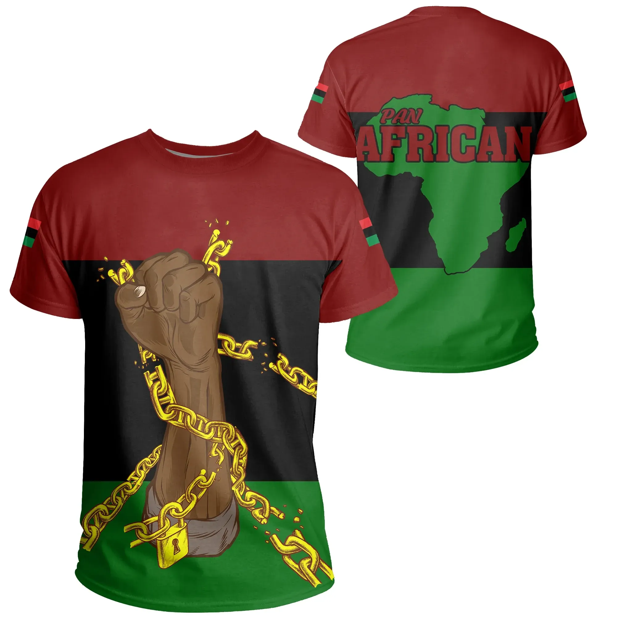 African T-shirt – BLM Pan African Flag And Black Power...