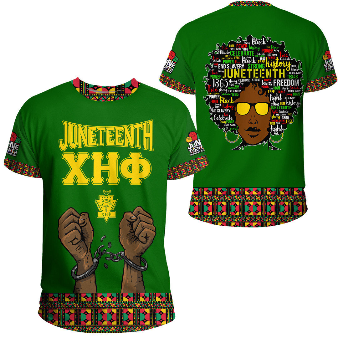 African T-shirt – Chi Eta Phi Sorority Juneteenth Pattern Tee