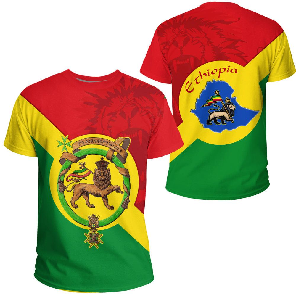 African T-shirt – Clothing Ethiopia Flag and Map New Tee