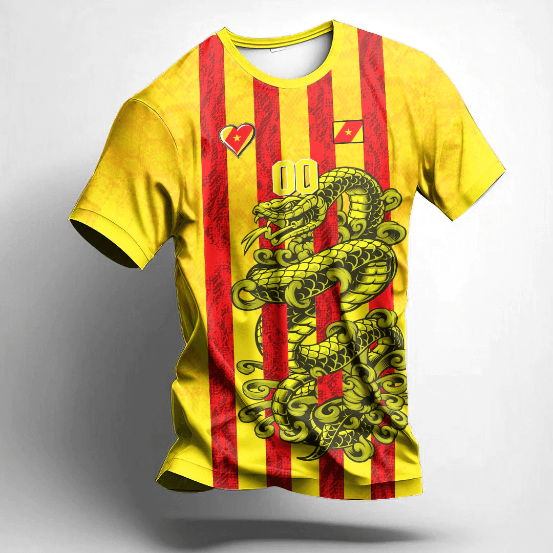 African T-shirt – (Custom) Africa Clothing Uganda Yellow Version Snake Jersey Tee