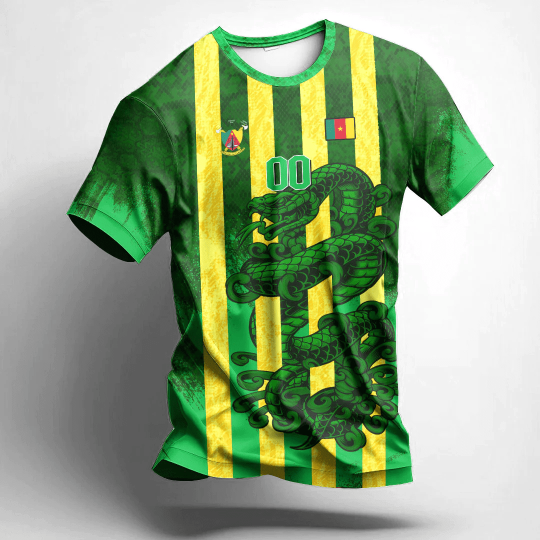 African T-shirt – (Custom) Africa Clothing Benin Green Version Snake Jersey Tee