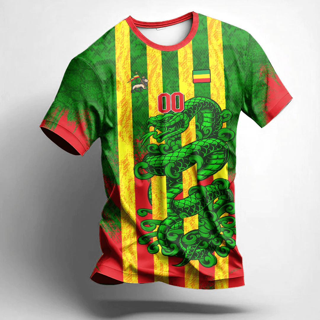 African T-shirt – (Custom) Africa Clothing Ethiopia Snake Jersey Tee