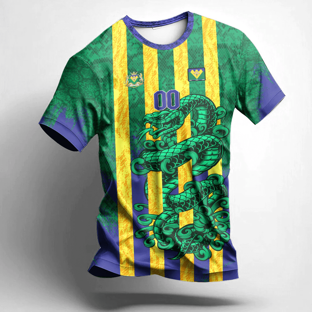 African T-shirt – (Custom) Africa Clothing Guinea Green Version Snake Jersey Tee