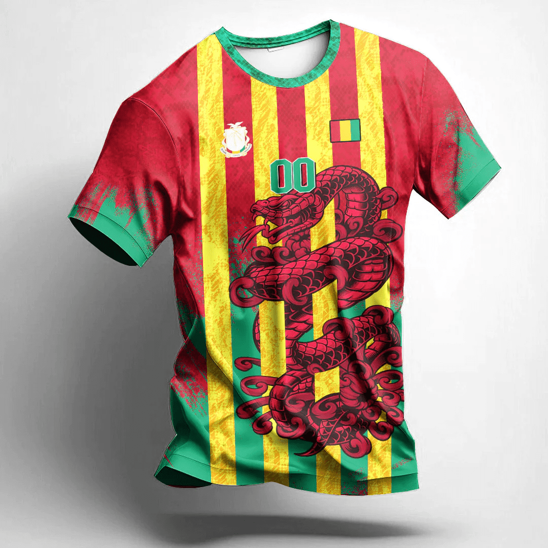 African T-shirt – (Custom) Africa Clothing Oromia Black Version Ethiopia National Regional State Snake Jersey Tee