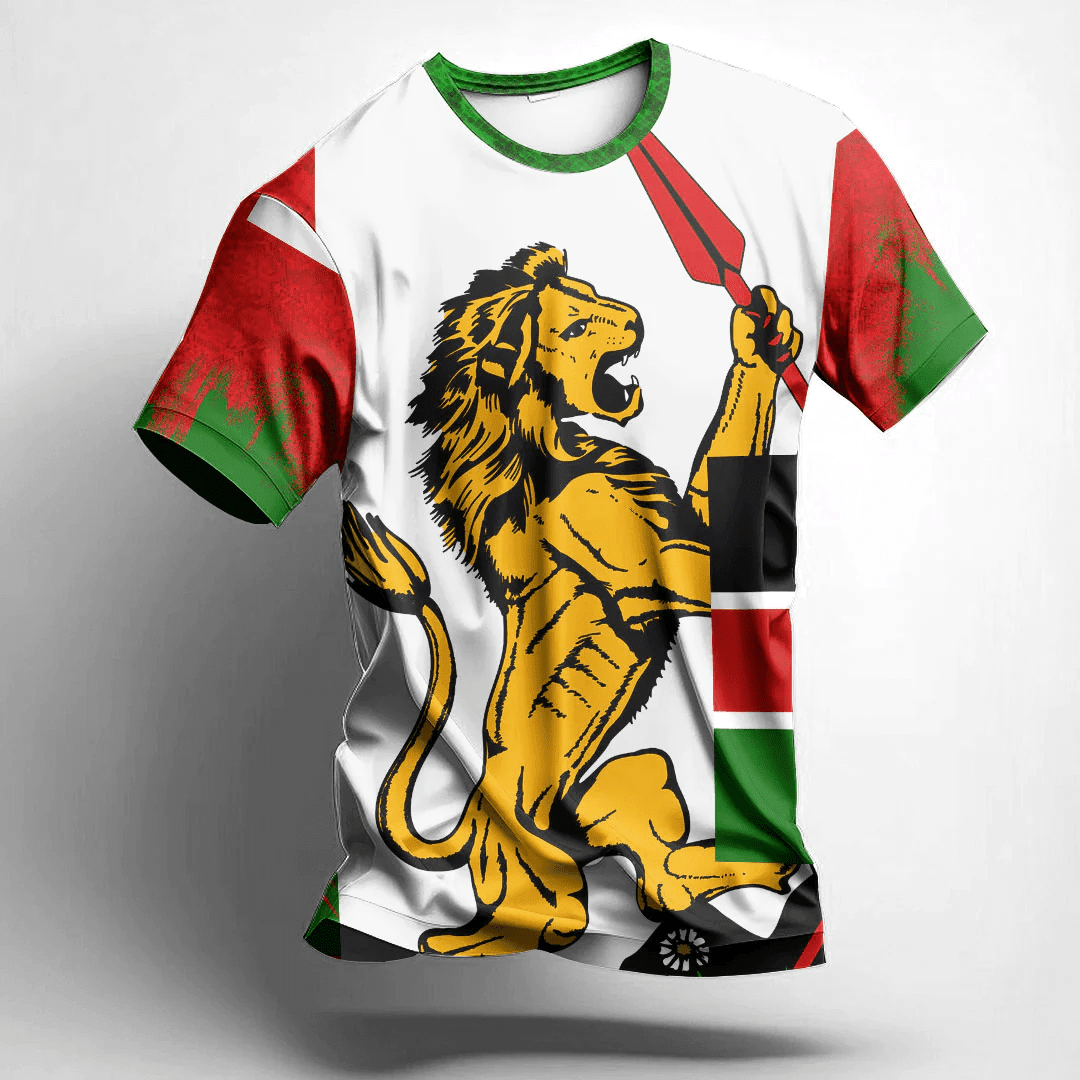 African T-shirt – (Custom) Africa Clothing Kenya Red Version Snake...
