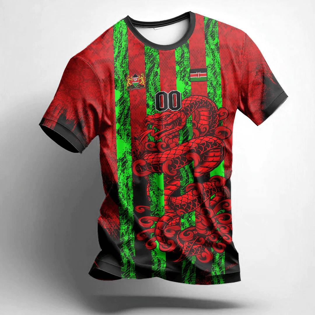 African T-shirt – (Custom) Africa Clothing Kenya Snake Jersey Tee