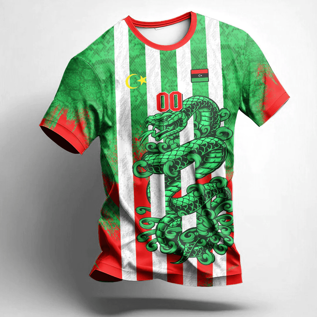 African T-shirt – (Custom) Africa Clothing Algeria Green Version Snake Jersey Tee