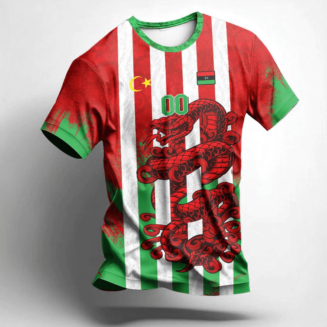 African T-shirt – (Custom) Africa Clothing Libya Snake Jersey Tee