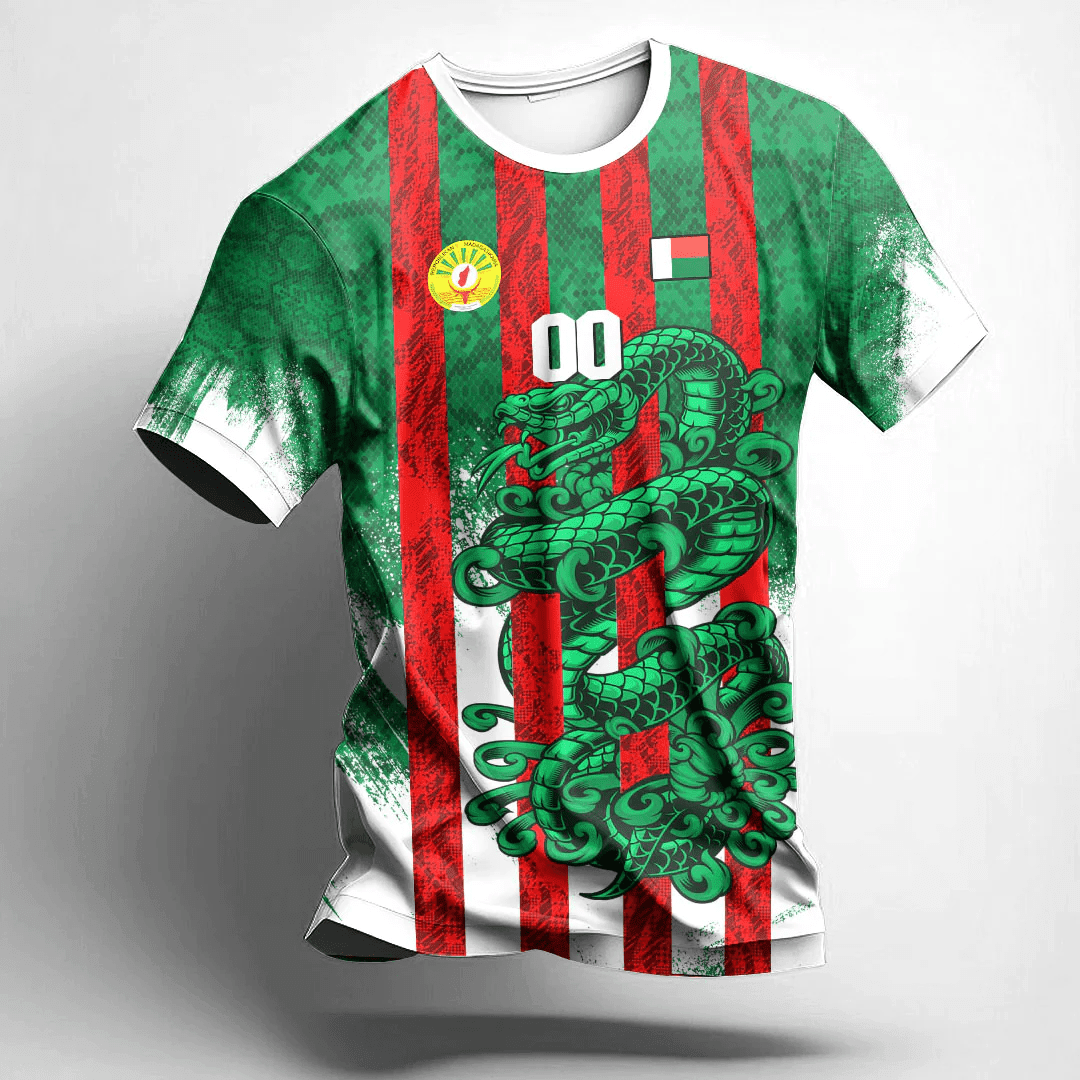 African T-shirt – (Custom) Africa Clothing Madagascar Green Version Snake...