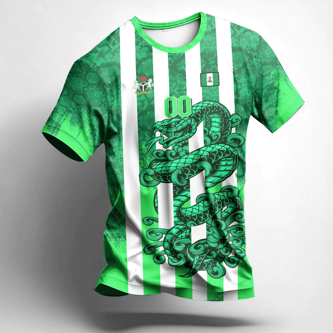African T-shirt – (Custom) Africa Clothing Nigeria Snake Jersey Tee