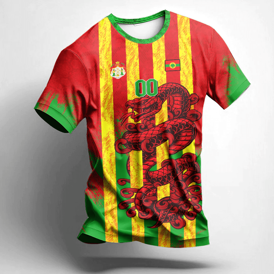 African T-shirt – (Custom) Africa Clothing Harari Ethiopia National Regional State Snake Jersey Tee