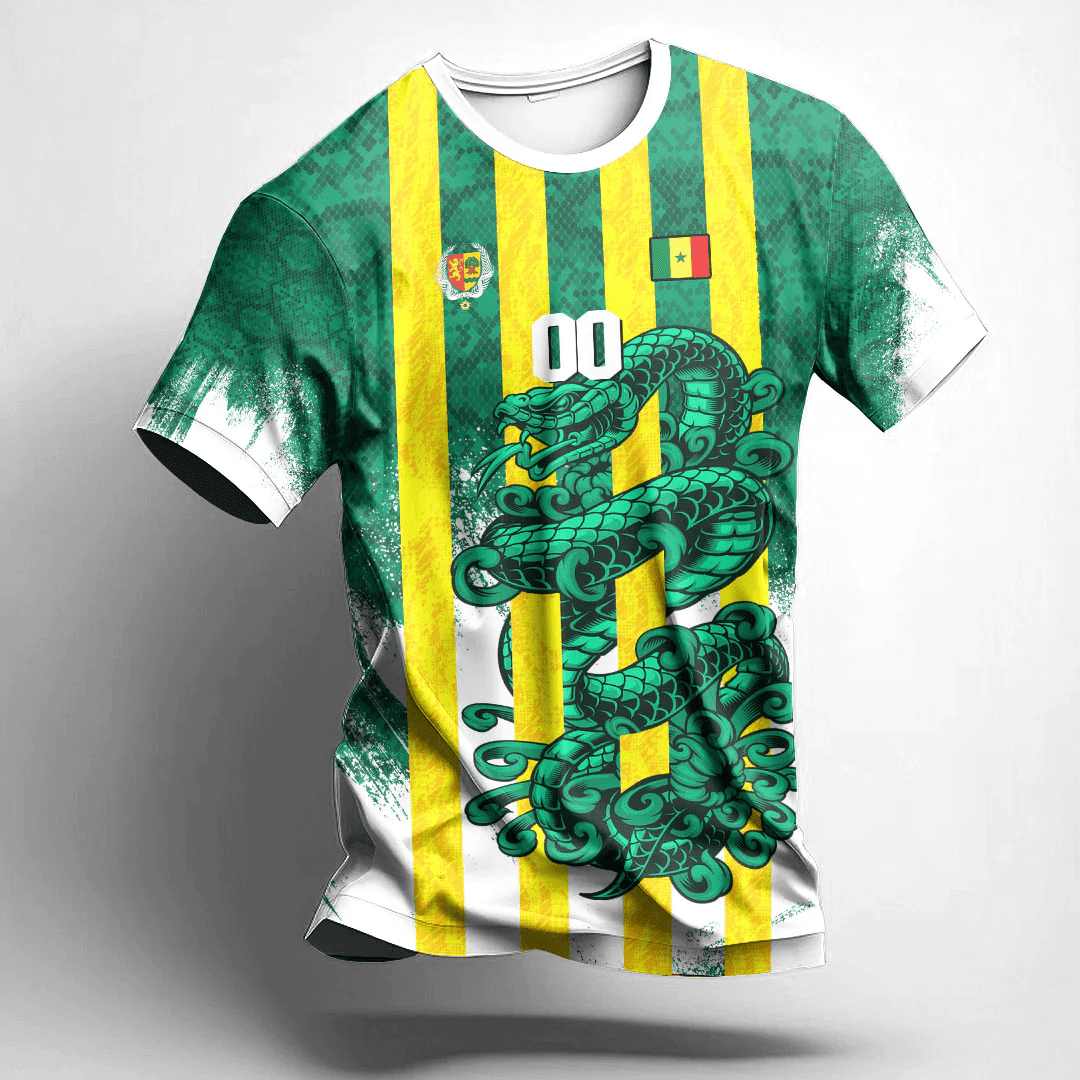 African T-shirt – (Custom) Africa Clothing Senegal Snake Jersey Tee