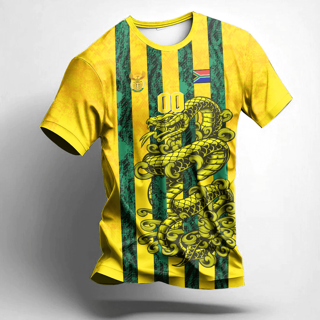 African T-shirt – (Custom) Africa Clothing South Africa Yellow Version...
