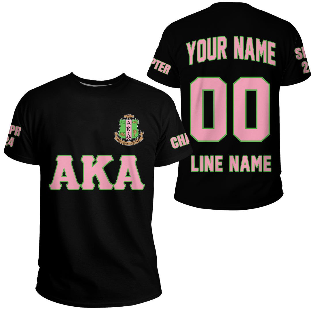 African T-shirt – (Custom) AKA Sorority (Black) Letters Tee