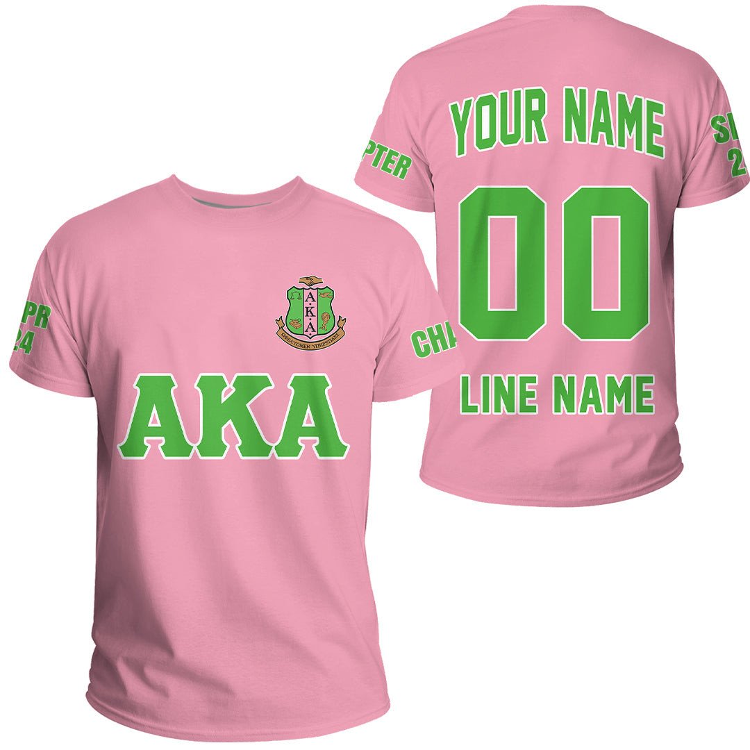 African T-shirt – (Custom) AKA Sorority (Pink) Letters Tee