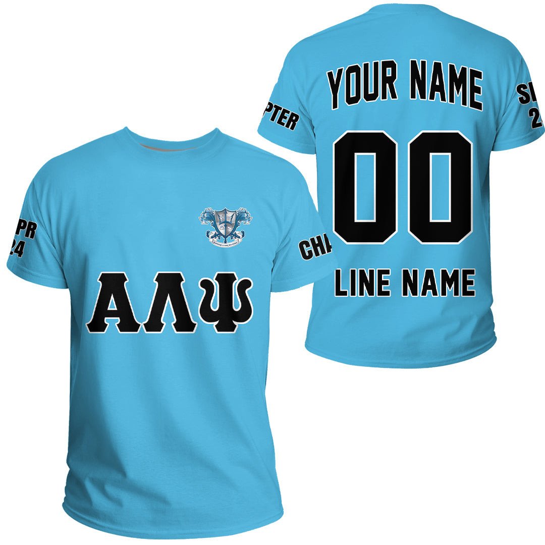 African T-shirt – (Custom) Alpha Lambda Psi Military Fraternity (Blue)...