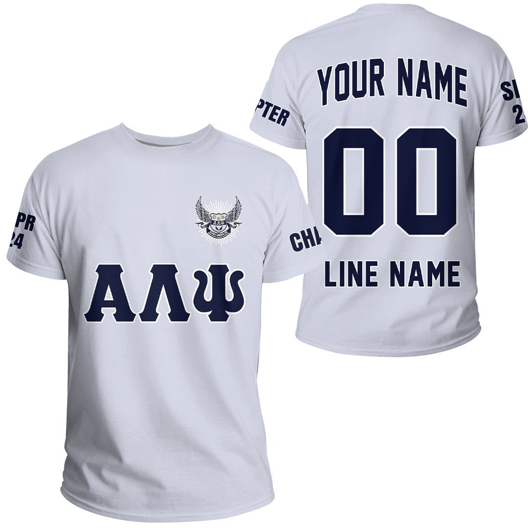African T-shirt – (Custom) Alpha Lambda Psi Military Spouses Sorority (White) Letters Tee